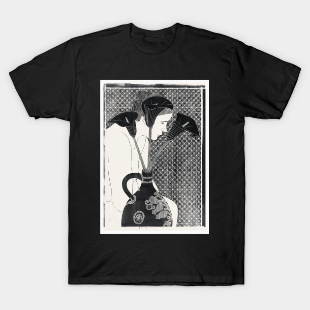 Vrouwelijk naakt achter vaas met aronskelken (1912) T-Shirt by WAITE-SMITH VINTAGE ART